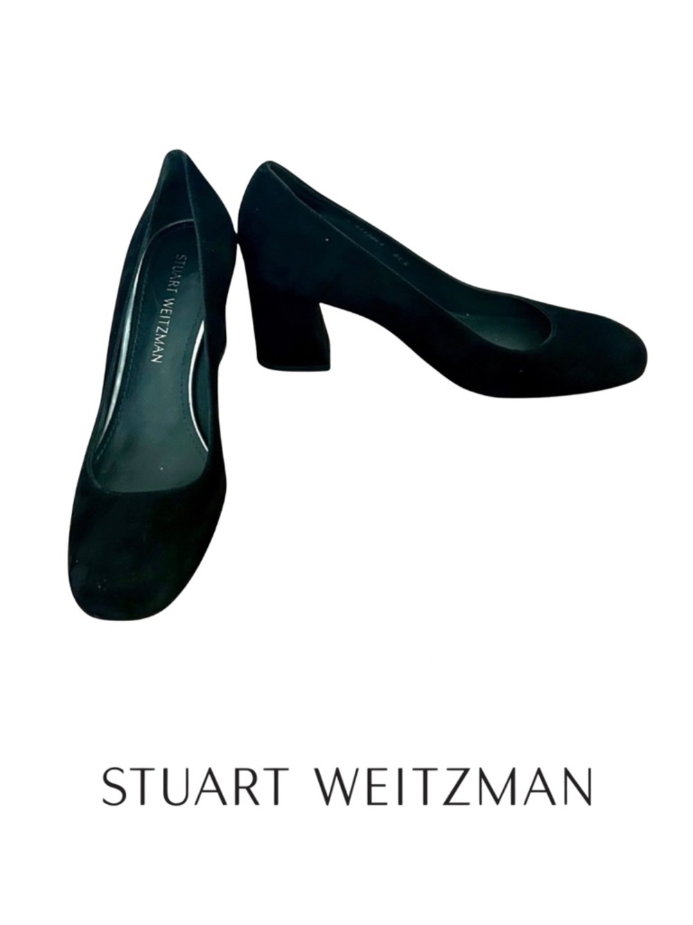 Stuart Weitzman Stunning Black Suede Heels, Size 8.5